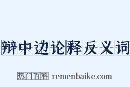 辩中边论释反义词是什么意思的图片